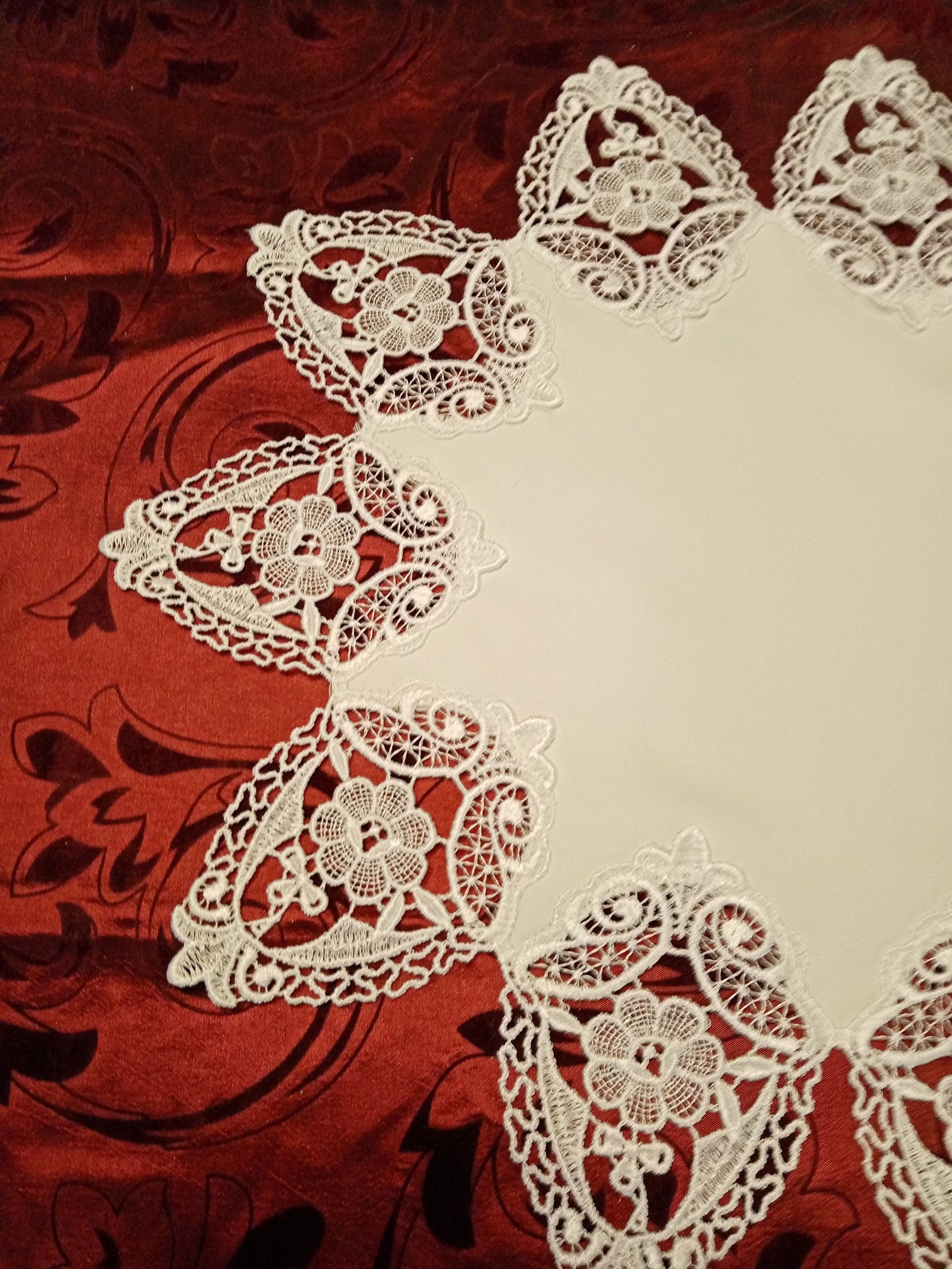 Oval napkin 40x80cm ivory napkin Lace napkin Napkin with Etsy