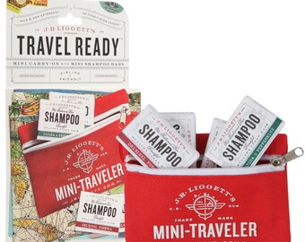 J·R·LIGGETT'S All-Natural Traveler Shampoo Bars .65oz & Mini Traveler Pouch Pack