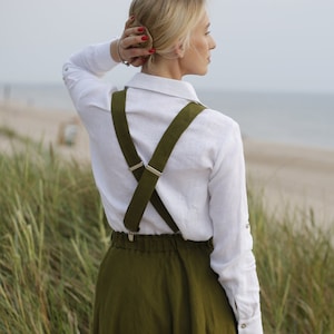 Women Suspenders from Casual Wear. Linen Handmade Suspenders. Linen Bretelle. Eco Friendly Gift for Her. Team Suspenders. Clip Suspenders. image 5