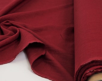 Wholesal 20 m. Dark Red Linen Fabric. Medium Weight, Soft  Linen Dress Fabric for Clothing Sewing. Linen fabric for Christmas decorations.