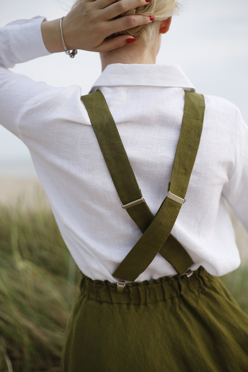 Women Suspenders from Casual Wear. Linen Handmade Suspenders. Linen Bretelle. Eco Friendly Gift for Her. Team Suspenders. Clip Suspenders. image 2