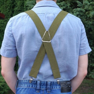 Handmade Linen Suspenders, Unisex Stylish and Practical Christmas Gift for the Team, Clip Suspenders For Women. Wedding Accessory for Men image 3