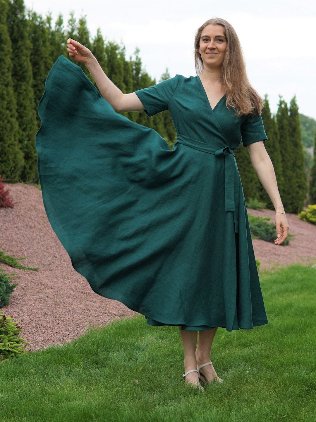 Linen Dress for Wedding Guest. Mother of the Bride Elegant - Etsy