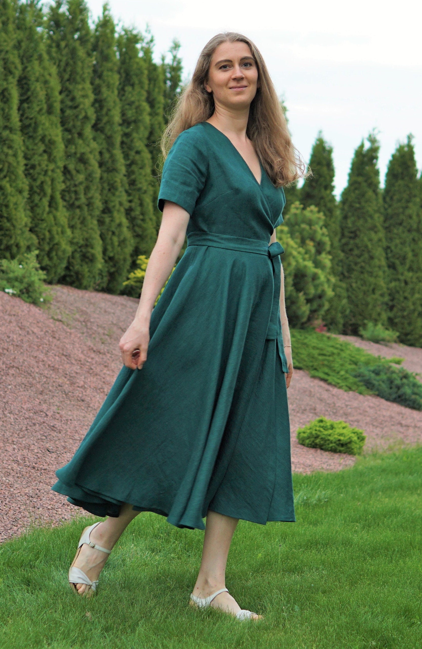 Linen Dress for Wedding Guest. Mother of the Bride Elegant - Etsy