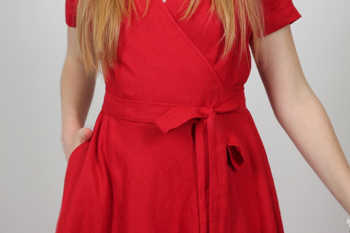 Maxi Linen Wrap Dress. Wedding Guest Dress. Party Dress. Etsy