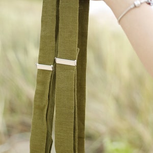 Women Suspenders from Casual Wear. Linen Handmade Suspenders. Linen Bretelle. Eco Friendly Gift for Her. Team Suspenders. Clip Suspenders. image 3