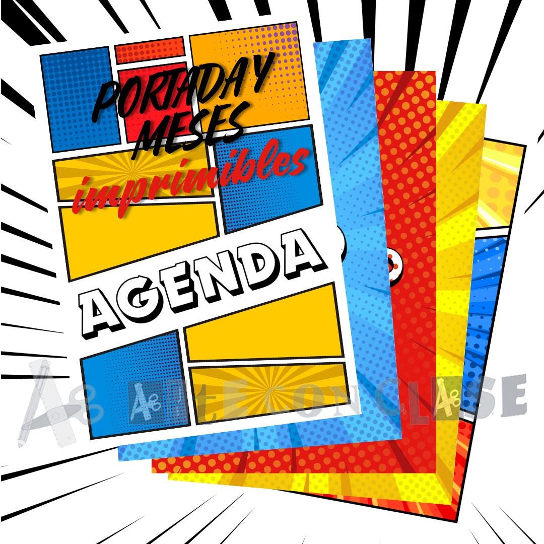 Cover Planner Cover and Months Agenda Comic Planner - Etsy