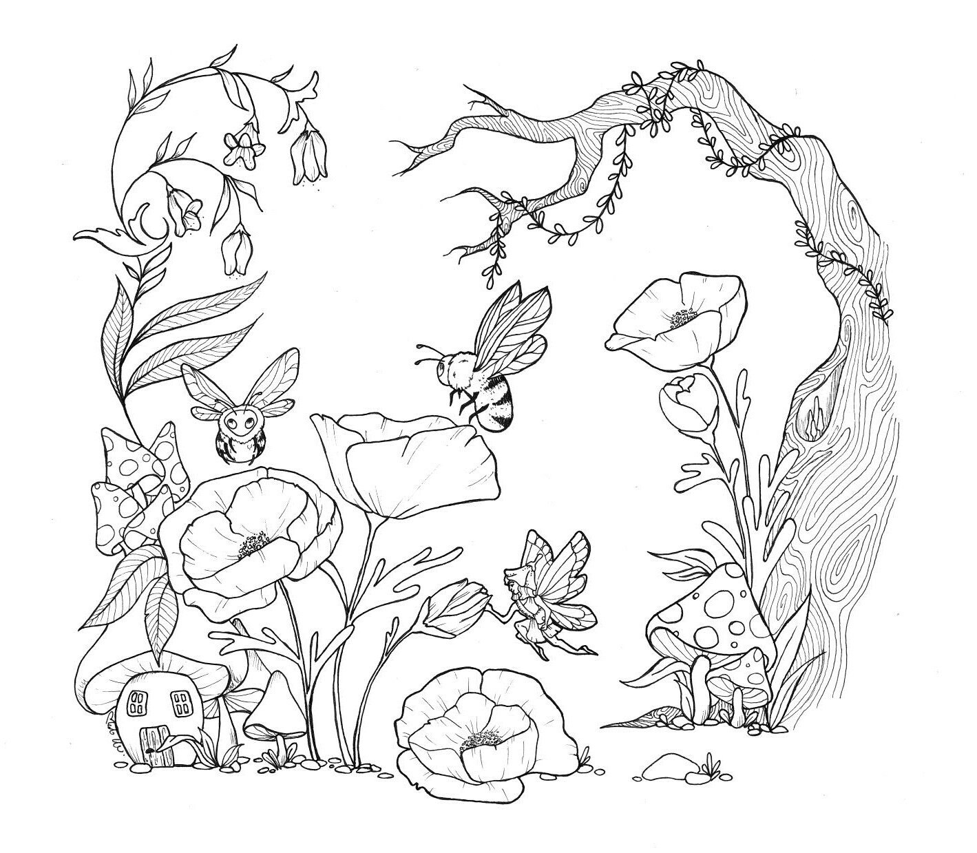 COLORING PAGE Zauberwald Digitaldruck  Etsy