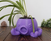Octopus Planter Pot • Small Indoor Water Themed Flower Vase • 3d Printed Home Decor Gift