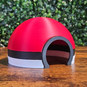 Half Pokeball Reptile Floor Hide • Gaming Themed Small Pet Enclosure Decor • 3D Printed Terrarium Supply