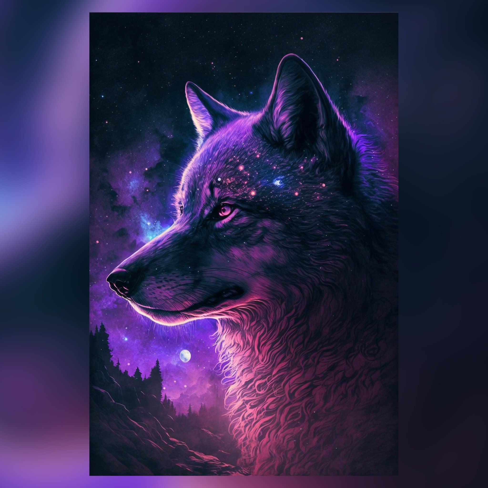 Anime Galaxy Wolf mythical wolf HD wallpaper  Pxfuel