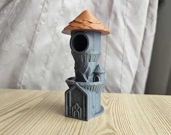 3D Printed Jumping Spider Hide • Cute Magic Tower Magnetic Enclosure Decor • Fantasy Themed Terrarium Accessory