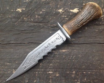 Functional Bowie Knife with Sheath Bushcraft Knife, Carbon Steel Bowie with Sheath