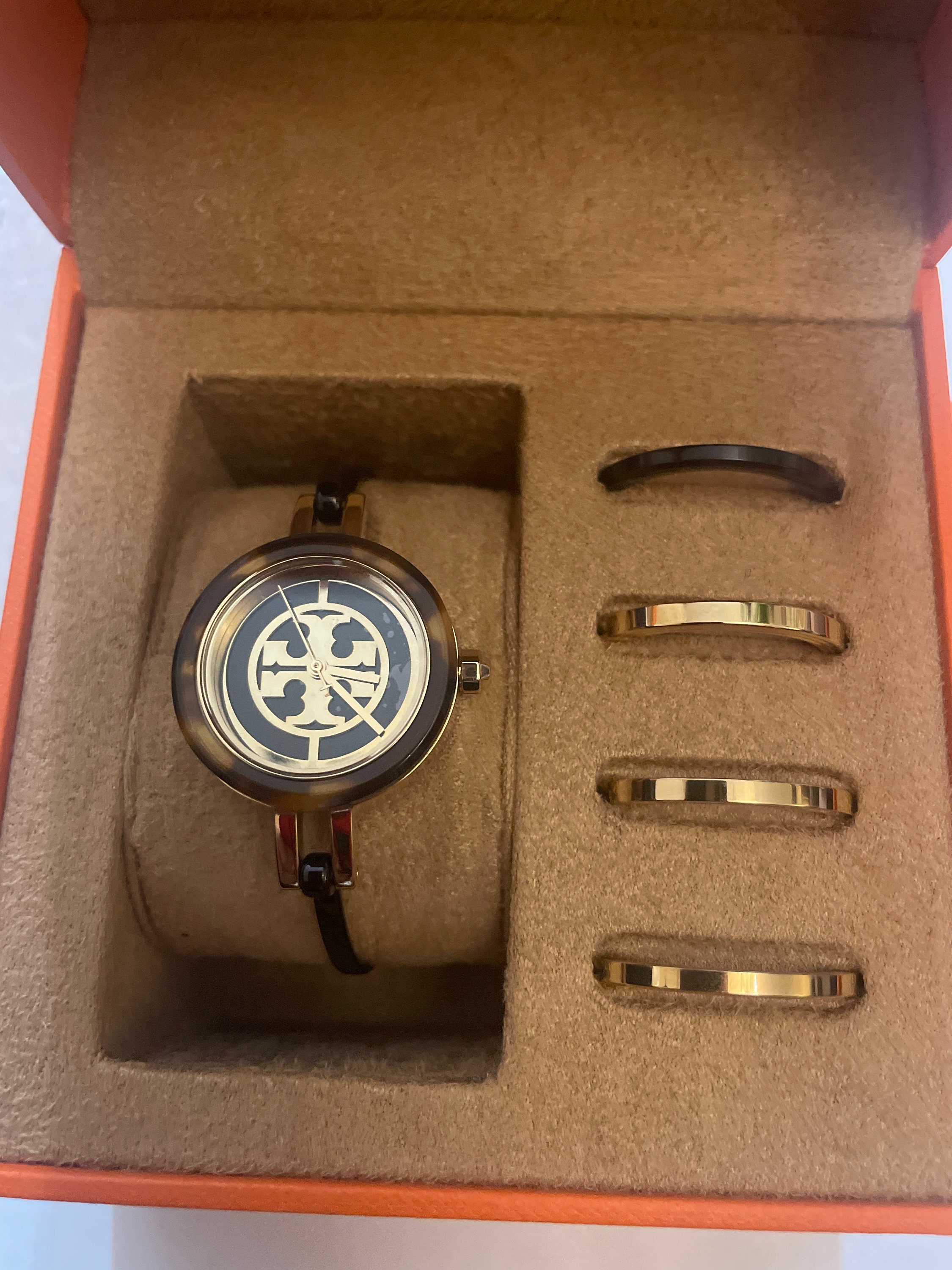 Tory Burch Miller Band For Apple Watch®, Gold-tone Stainless Steel in Black