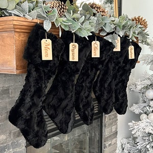 Personalized stocking, Black Glacier Christmas stocking, Personalized Christmas Stocking Christmas stocking, Personalized Wood tag
