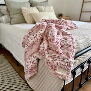 Adult Minky Blanket - Wildrose Wild Lynx Adult Throw, Adult Gift, Throw Blanket, Cheetah Leopard Blanket, Fuzzy Blanket