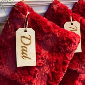 Personalized Stocking Tags, Wooden Stocking Tags, Christmas Stocking Tags, Wooden Tag only
