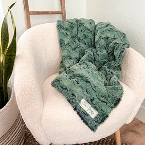 Adult Minky Blanket - Wild Rabbit Artichoke Adult Throw, Adult Gift, Throw Blanket, Green Blanket