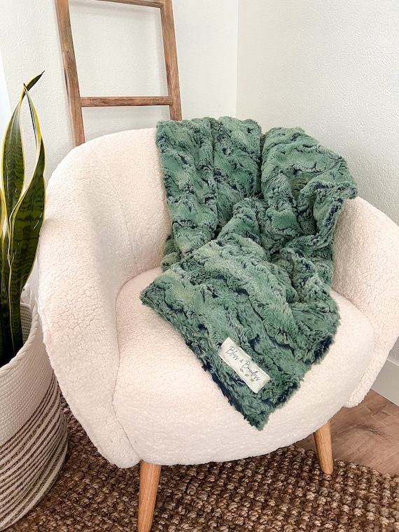 Adult Minky Blanket Wild Rabbit Artichoke Adult Throw Adult Gift Throw Blanket Green Blanket