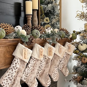 Personalized stocking, #2 Arctic Lynx Christmas stocking, Personalized Christmas Stocking Farmhouse Christmas stocking