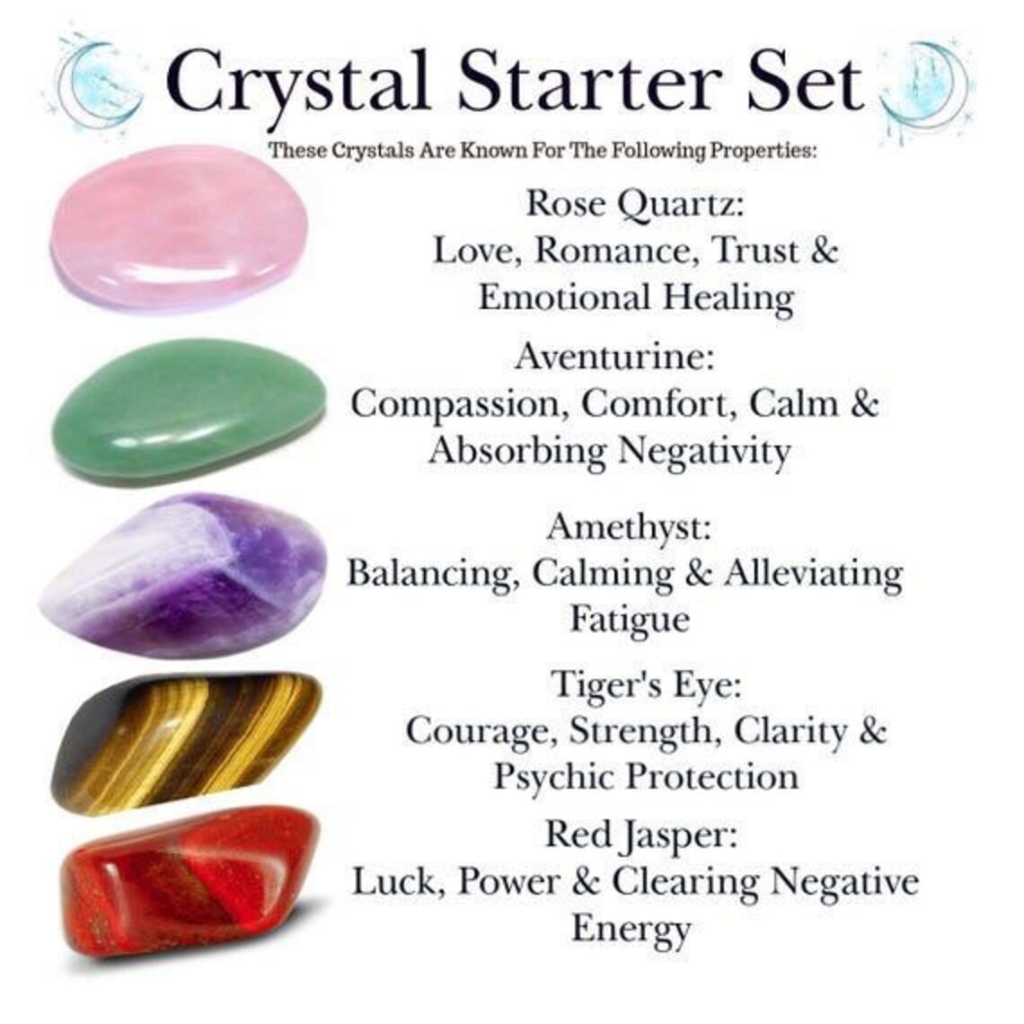 Healing Crystal Rings Etsy