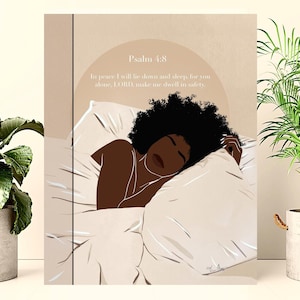 Black art, Instant download, christian art, scripture art, black women art, digital boho art, afro wall art, relaxing art, rest, black girl