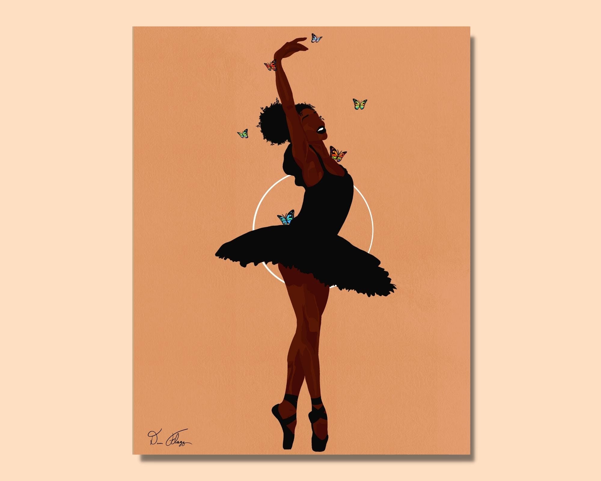 Black Ballerina Art Digital Download Black Dancer Art - Etsy