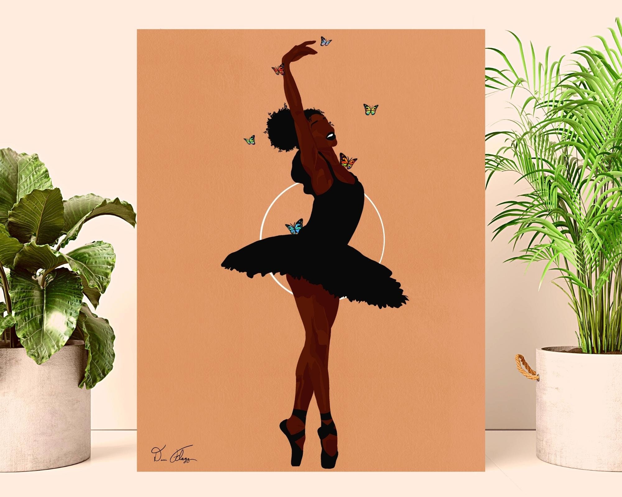 Black Ballerina Art Digital Download Black Dancer Art - Etsy
