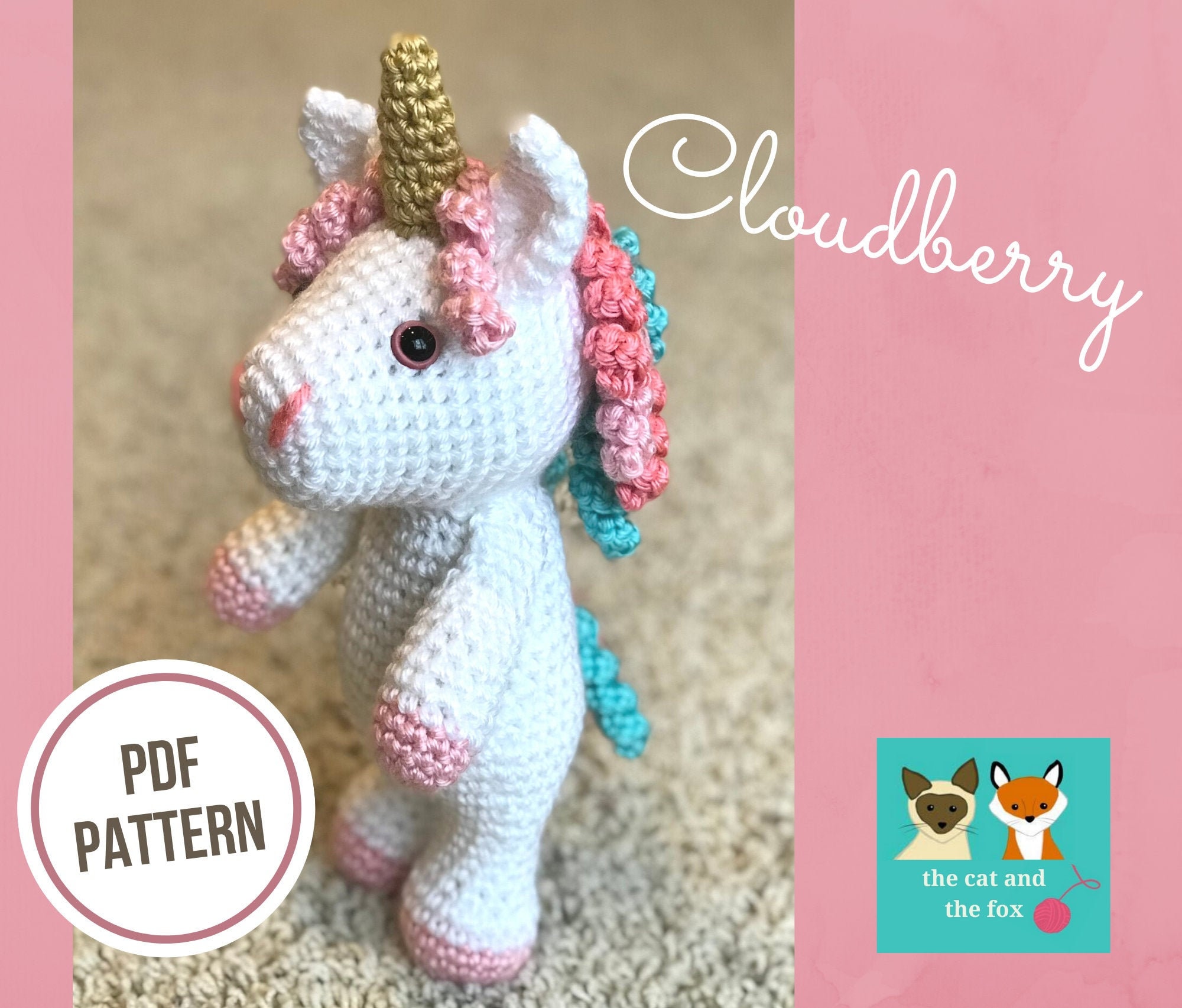 P*O様 ユニコーンさんの編みぐるみ◎ かぎ針編みのパターン - ユニコーンのカーリキュー - 編みぐるみ