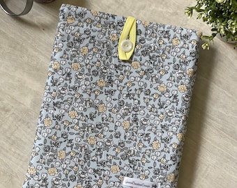 Funda de libro de flores (azul/amarillo)