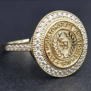 Custom Class Ring for Women | Graduation Ring | College Ring | School Ring | University Ring for Her