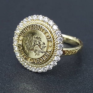 Gold Class Ring for Women | Silver Graduation Ring for Women | College, University Graduation Gift