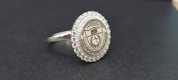 White Gold Custom Class Ring Graduation Ring College Class Ring