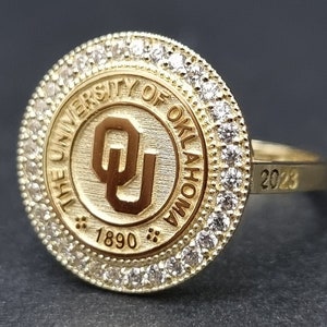 Rose Gold Signet Ring | Custom Class Ring for Women | Graduation Ring | College Ring | School Ring | University Ring for Her