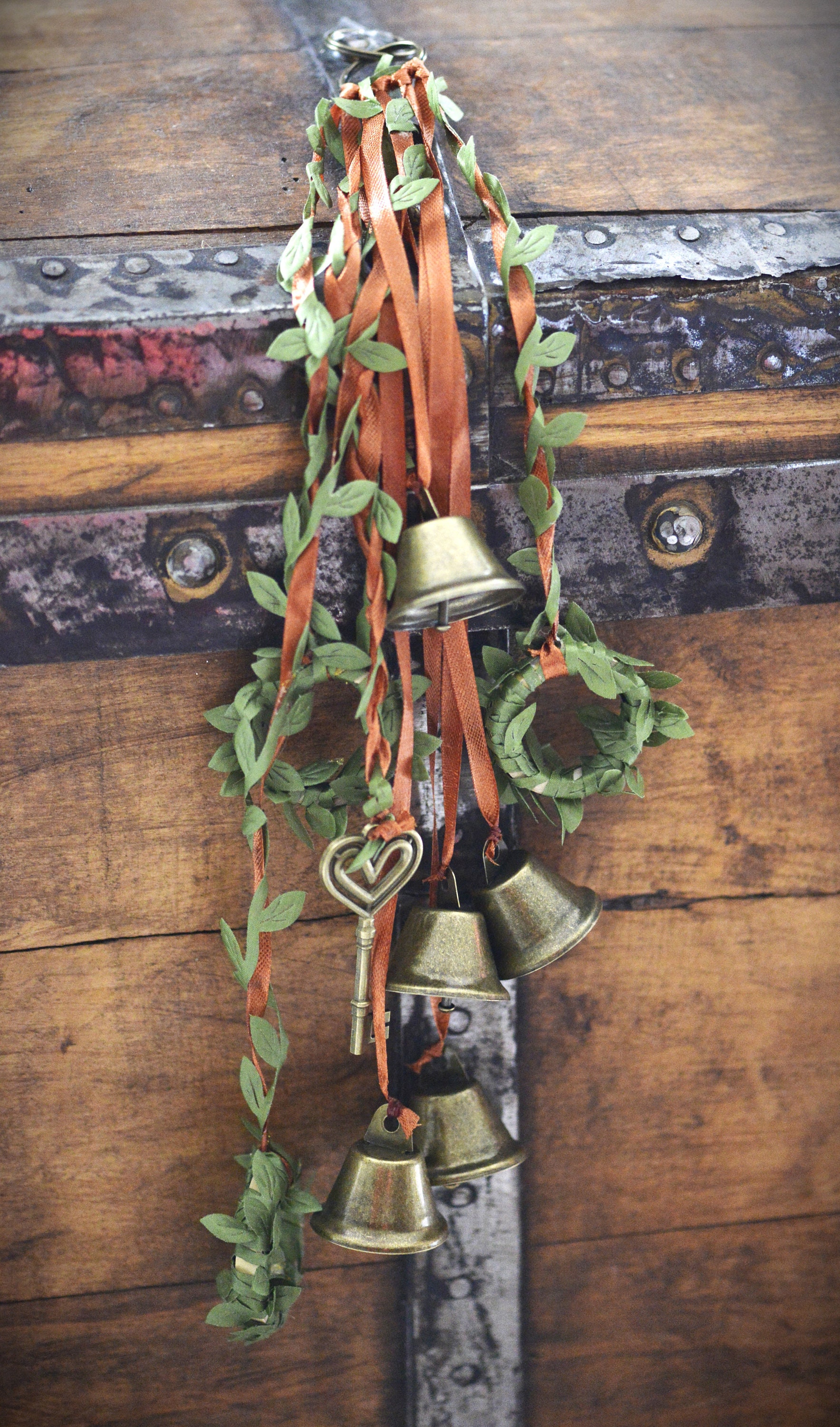 Bronze Witch's Bell, Esoteric Decoration With Ribbons and Bells, Wiccan ...