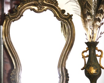 Miroir vintage style rococo en résine couleur bronze déco vintage curiosités