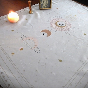 Esoterische Tischdecke - Sternendekoration - Wahrsagerteppich - Mond - Altartischdecke