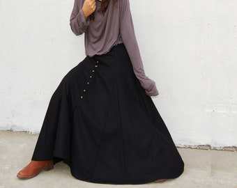 black maxi skirt winter