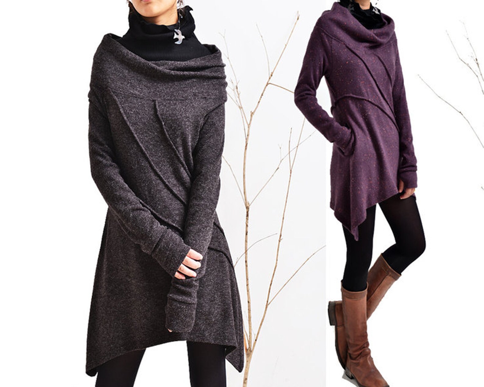 Women's Knit Tunic Dress/pullover Sweater/oversized Tunic Etsy