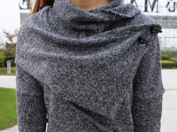 Asymmetrical Shawl Sweater