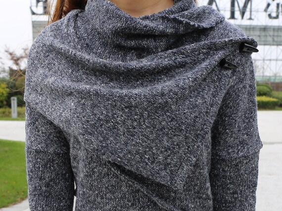 Asymmetrical Shawl Sweater