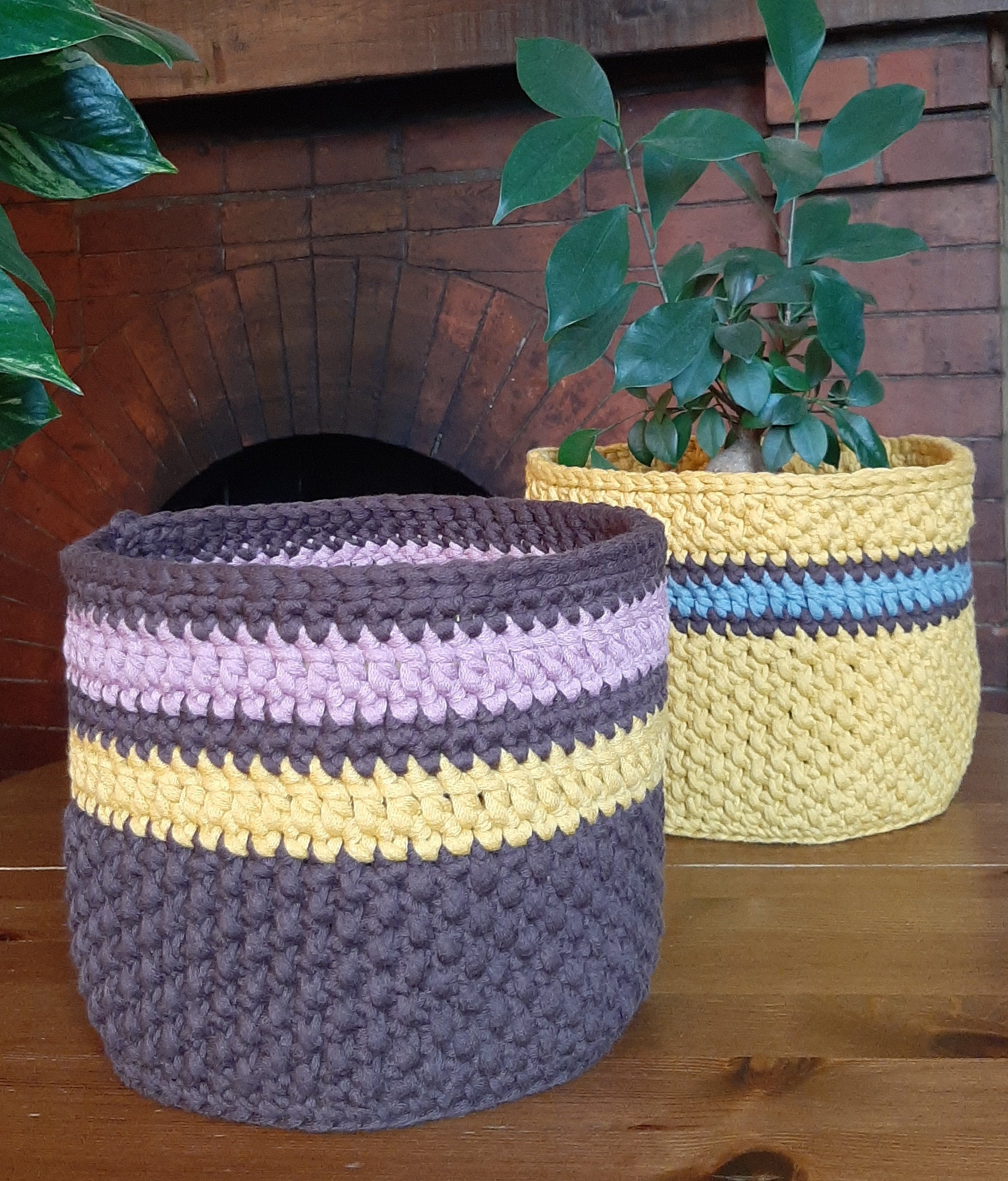 Cache-Pot Multicolore Fait Main Au Crochet