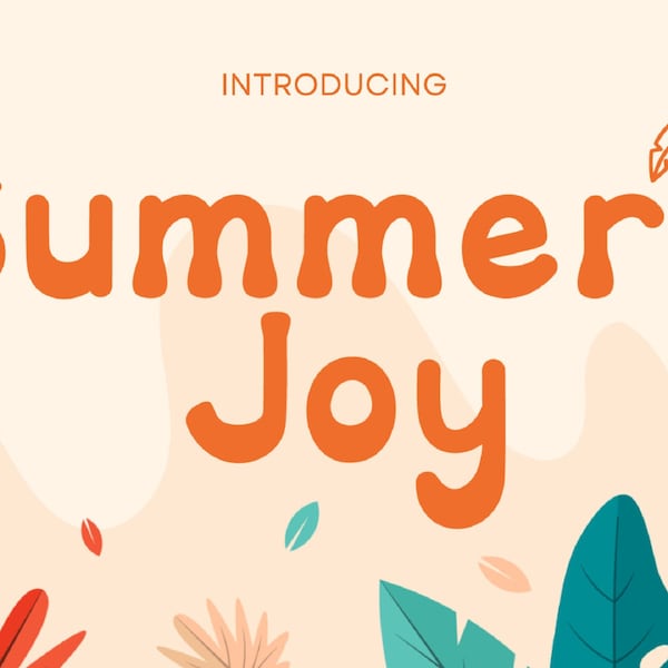 Summer Joy Font -  Groovy Font, Cricut Fonts, Summer Font, Retro Fonts, Hippie Fonts, Swash Fonts, Display Fonts