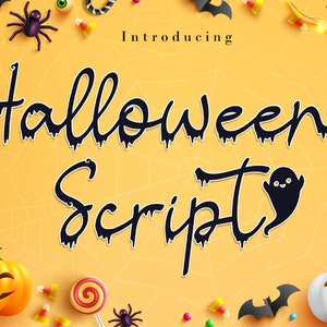 Halloween Schrift, Halloween Schrift, Halloween, Gruselige Schriftart, Quirky, handgeschriebene Schriftart, Cricut Fonts, Basteln von Schriftarten, Herbst, Digital