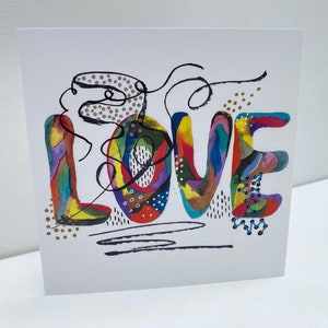 Biglietto d'auguri d'amore, Biglietto regalo per sorella, Biglietto d'arte multimediale mista, Biglietto acquerello, Biglietto d'auguri per ogni occasione, Biglietto vuoto,