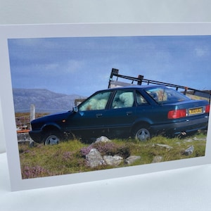 Biglietto d'auguri dell'Isola di Harris, Lana di pecora, Regalo perfetto per gli amanti delle pecore, Regalo per gli agricoltori, Biglietto vuoto con paesaggio scozzese, Regalo per papà