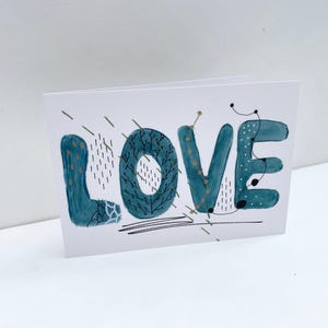 Biglietto d'amore fatto a mano, biglietto per la mamma, biglietto d'arte multimediale mista, biglietto acquerello, biglietto d'auguri per ogni occasione, biglietto vuoto,