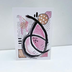 Cartão de felicitações exclusivo, cartão de felicitações para qualquer ocasião, cartão de arte original, cartão de nota em branco,
