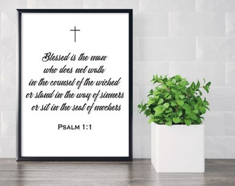 Bible Verse art print, the Psalm, Christian wall art, Scripture Printable - Digital Download