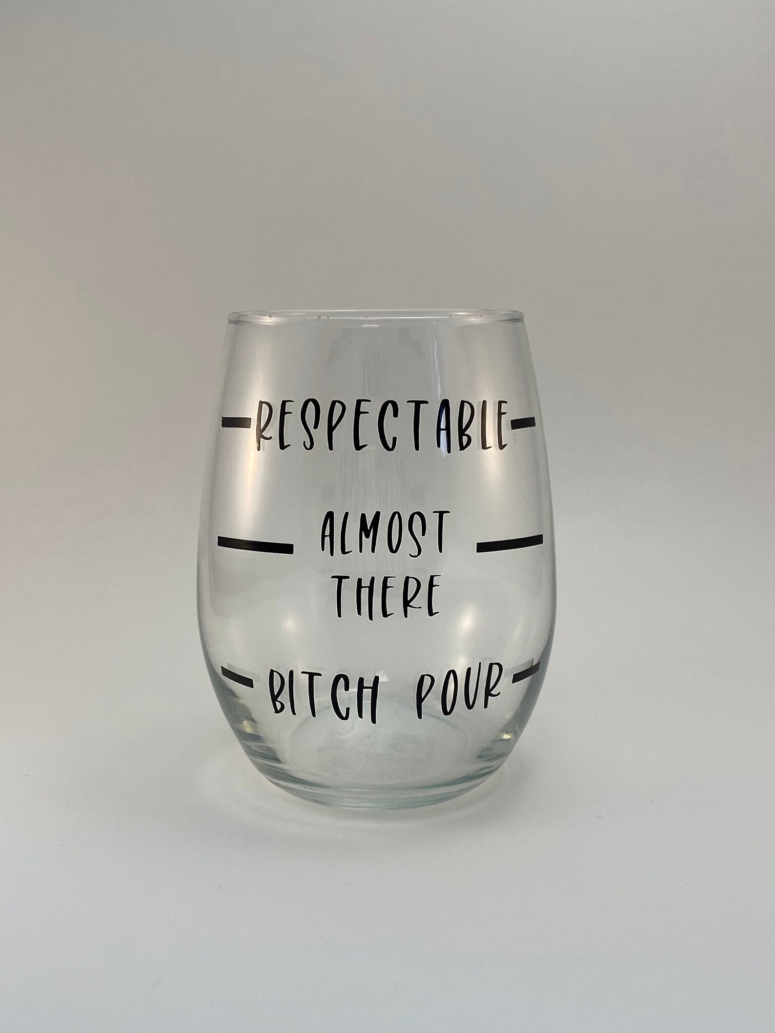 Stemless Wine Glass with Fill to... Lines Etsy